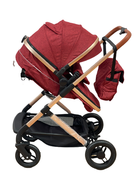 Carucior Teknum 3 in 1 , 0-36 luni, transformabil, reversibil, ultrapliabil, usor si practic cu roti cauciuc, culoare ROSU, TR_508C_ROSU
