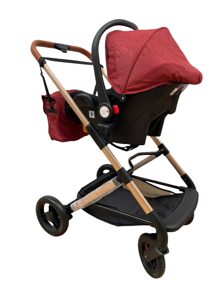 Carucior Teknum 3 in 1 , 0-36 luni, transformabil, reversibil, ultrapliabil, usor si practic cu roti cauciuc, culoare ROSU, TR_508C_ROSU