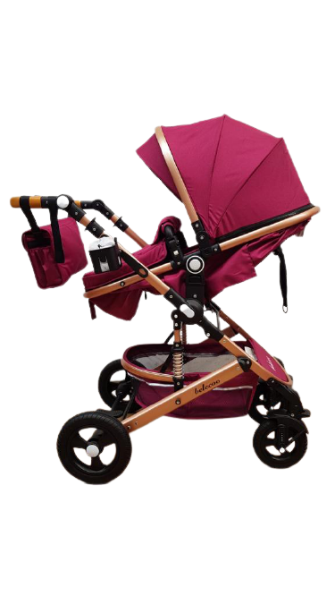 Carucior Belecoo , model 2 in 1 cu suspensii si roti cauciuc plin ,recomandat 0-36 luni, culoare MOV, BBDBLCM