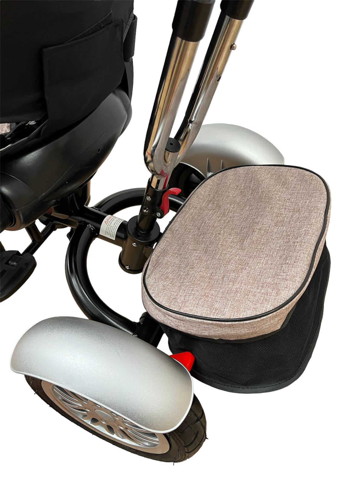 Tricicleta evolutiva, roti cauciuc, cu pozitie de somn, scaun rotativ si muzica distractiva, culoare MOV, BBD5199M