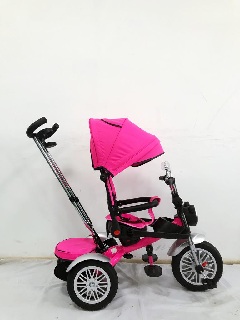 Tricicleta  5199TR, cu pozitie de somn, scaun rotativ si muzica distractiva, ROZ