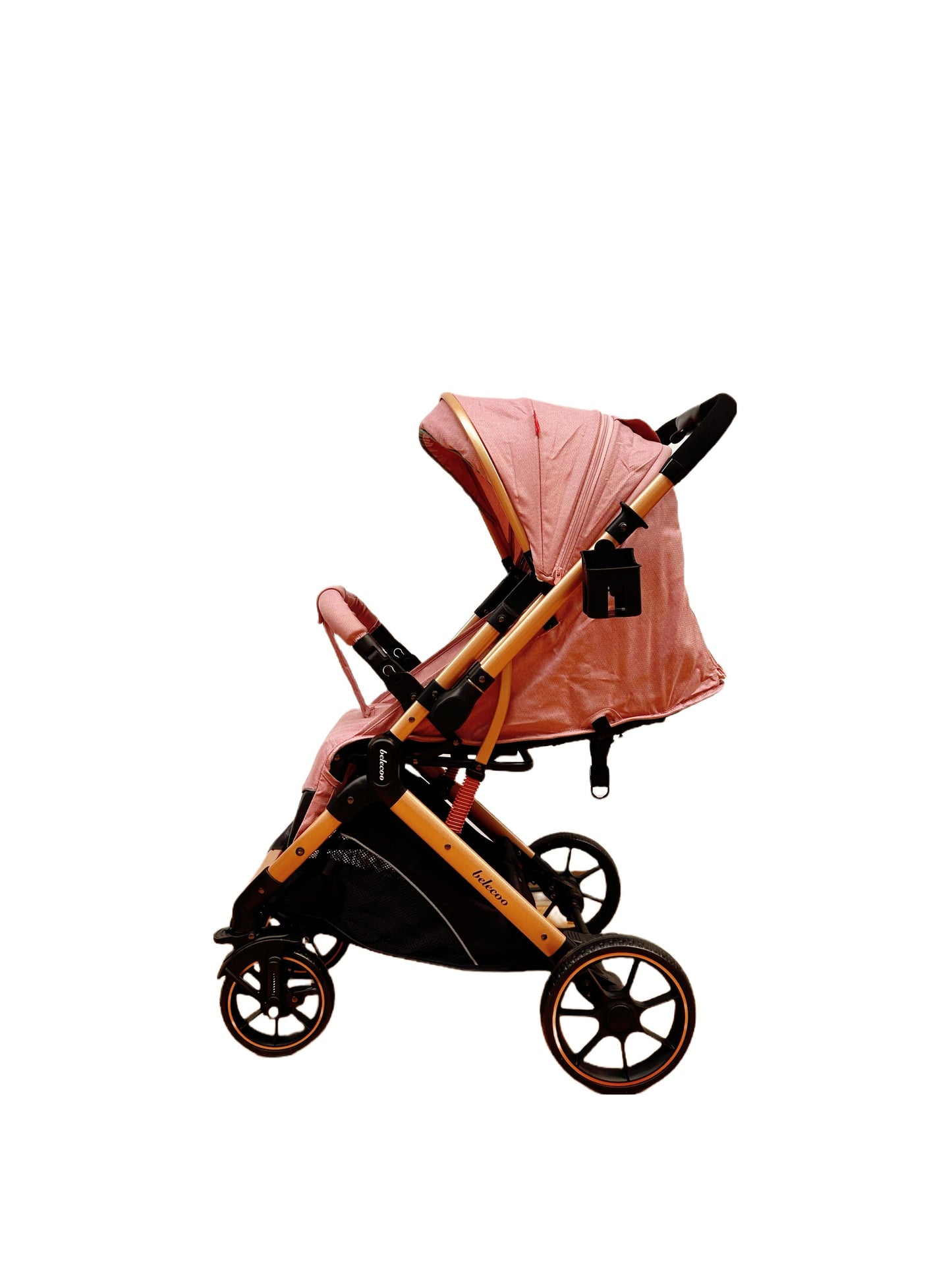 Carucior sport Belecoo, cu maner reversibil , pozitie somn, pliere tip troller, max 15 kg, 6-36 luni, BBDB1, ROZ
