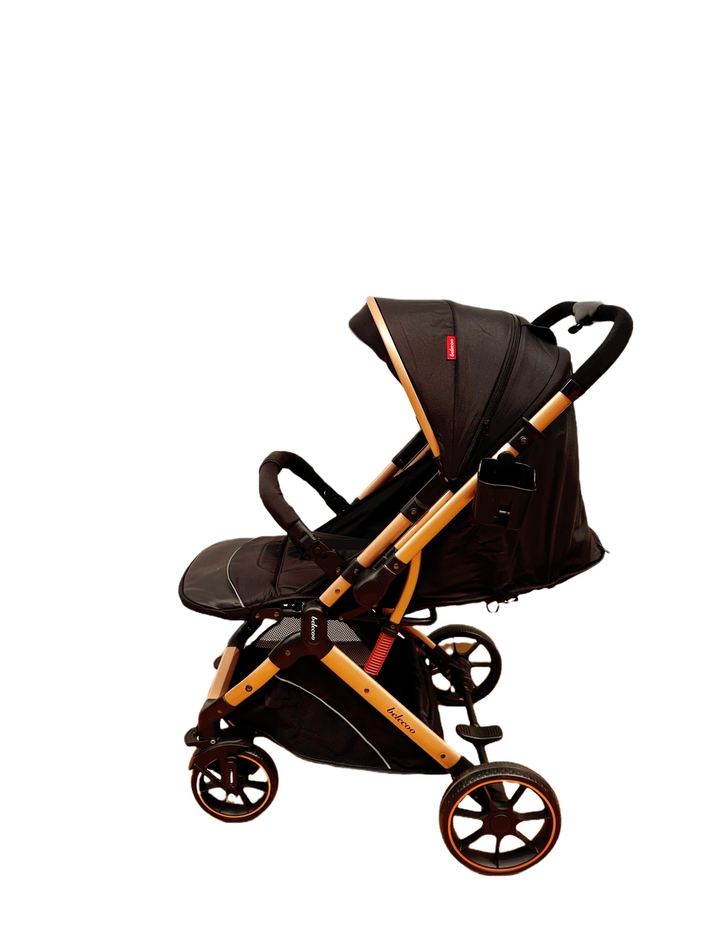 Carucior sport Belecoo, cu maner reversibil , pozitie somn, pliere tip troller, max 15 kg, 6-36 luni, BBDB1, NEGRU