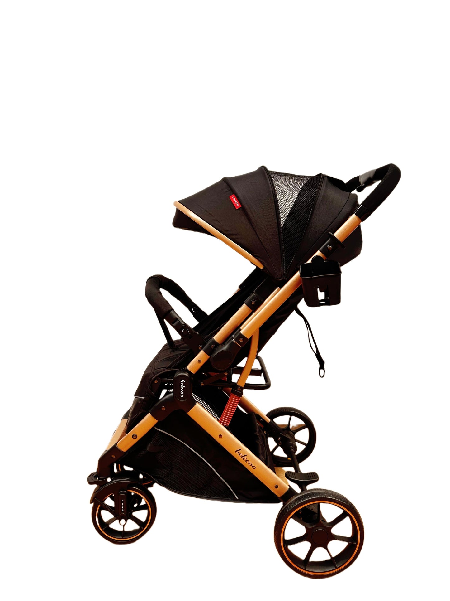 Carucior sport Belecoo, cu maner reversibil , pozitie somn, pliere tip troller, max 15 kg, 6-36 luni, BBDB1, NEGRU