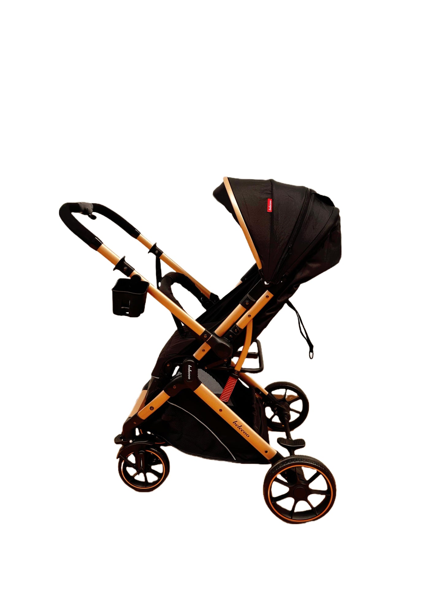 Carucior sport Belecoo, cu maner reversibil , pozitie somn, pliere tip troller, max 15 kg, 6-36 luni, BBDB1, NEGRU