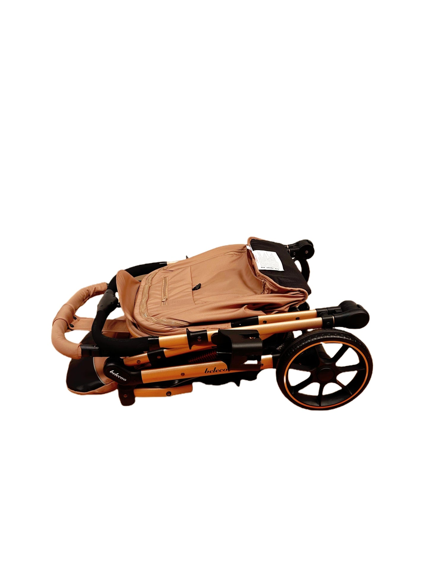 Carucior sport Belecoo, cu maner reversibil , pozitie somn, pliere tip troller, max 15 kg, 6-36 luni, BBDB1, BEJ