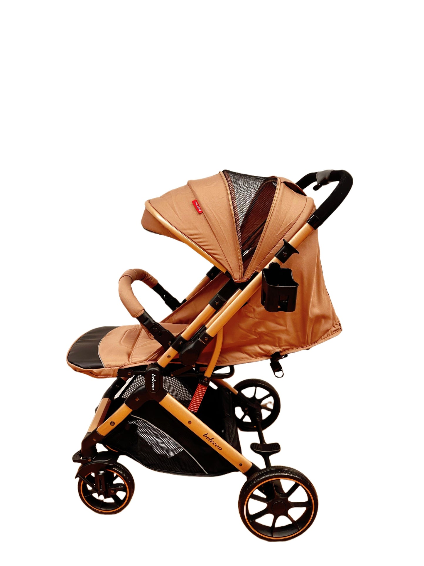 Carucior sport Belecoo, cu maner reversibil , pozitie somn, pliere tip troller, max 15 kg, 6-36 luni, BBDB1, BEJ