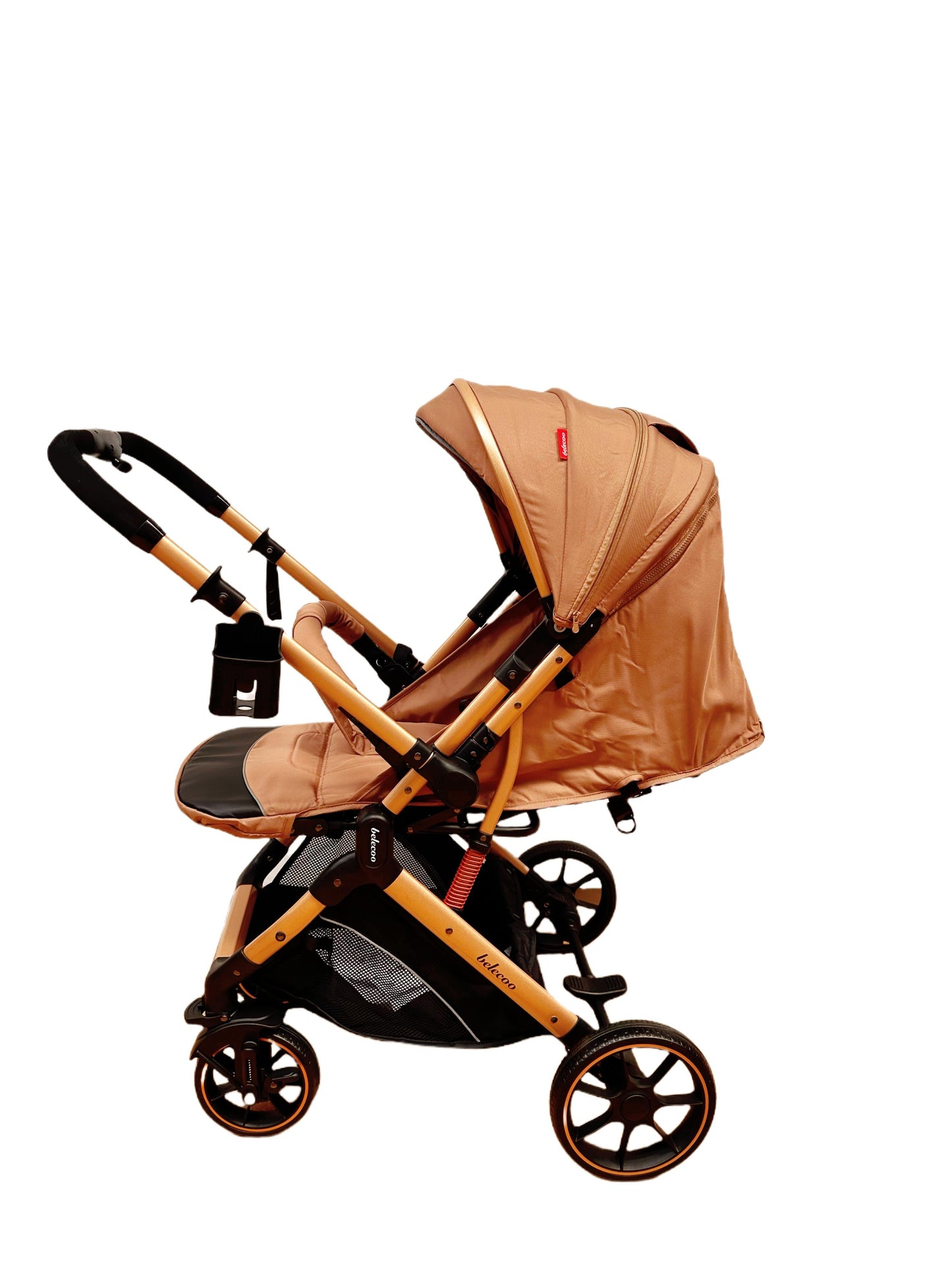 Carucior sport Belecoo, cu maner reversibil , pozitie somn, pliere tip troller, max 15 kg, 6-36 luni, BBDB1, BEJ
