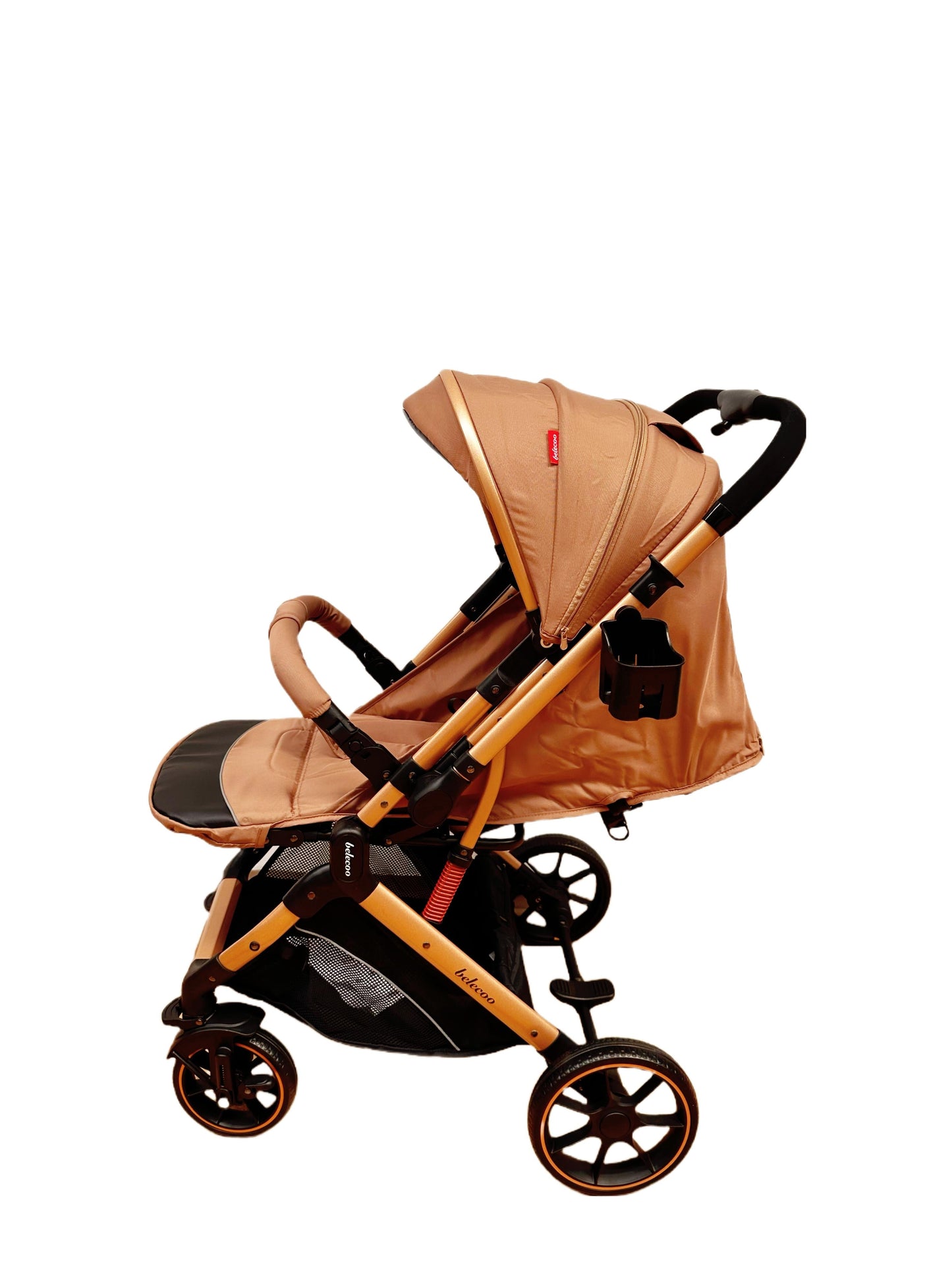 Carucior sport Belecoo, cu maner reversibil , pozitie somn, pliere tip troller, max 15 kg, 6-36 luni, BBDB1, BEJ
