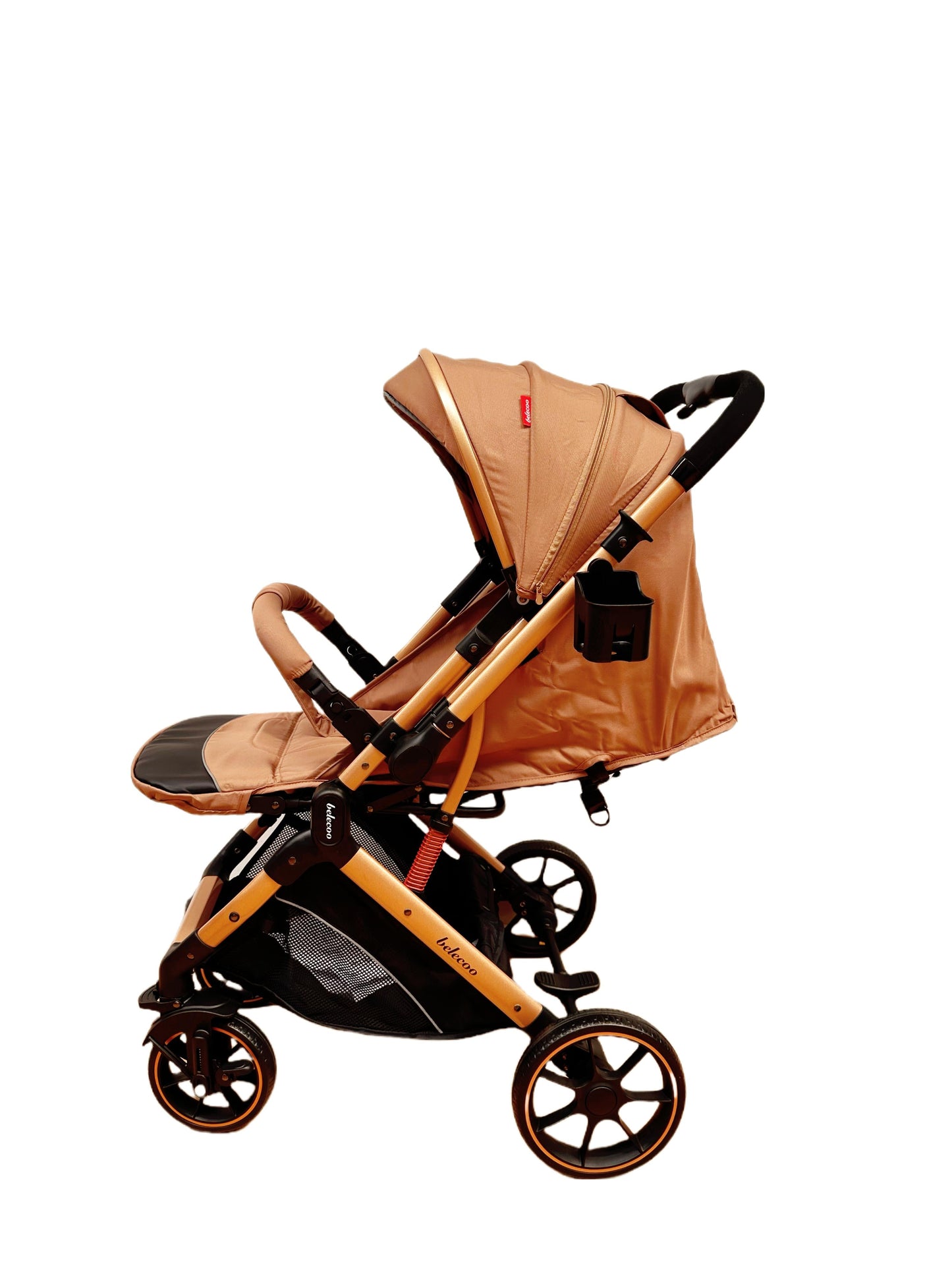 Carucior sport Belecoo, cu maner reversibil , pozitie somn, pliere tip troller, max 15 kg, 6-36 luni, BBDB1, BEJ