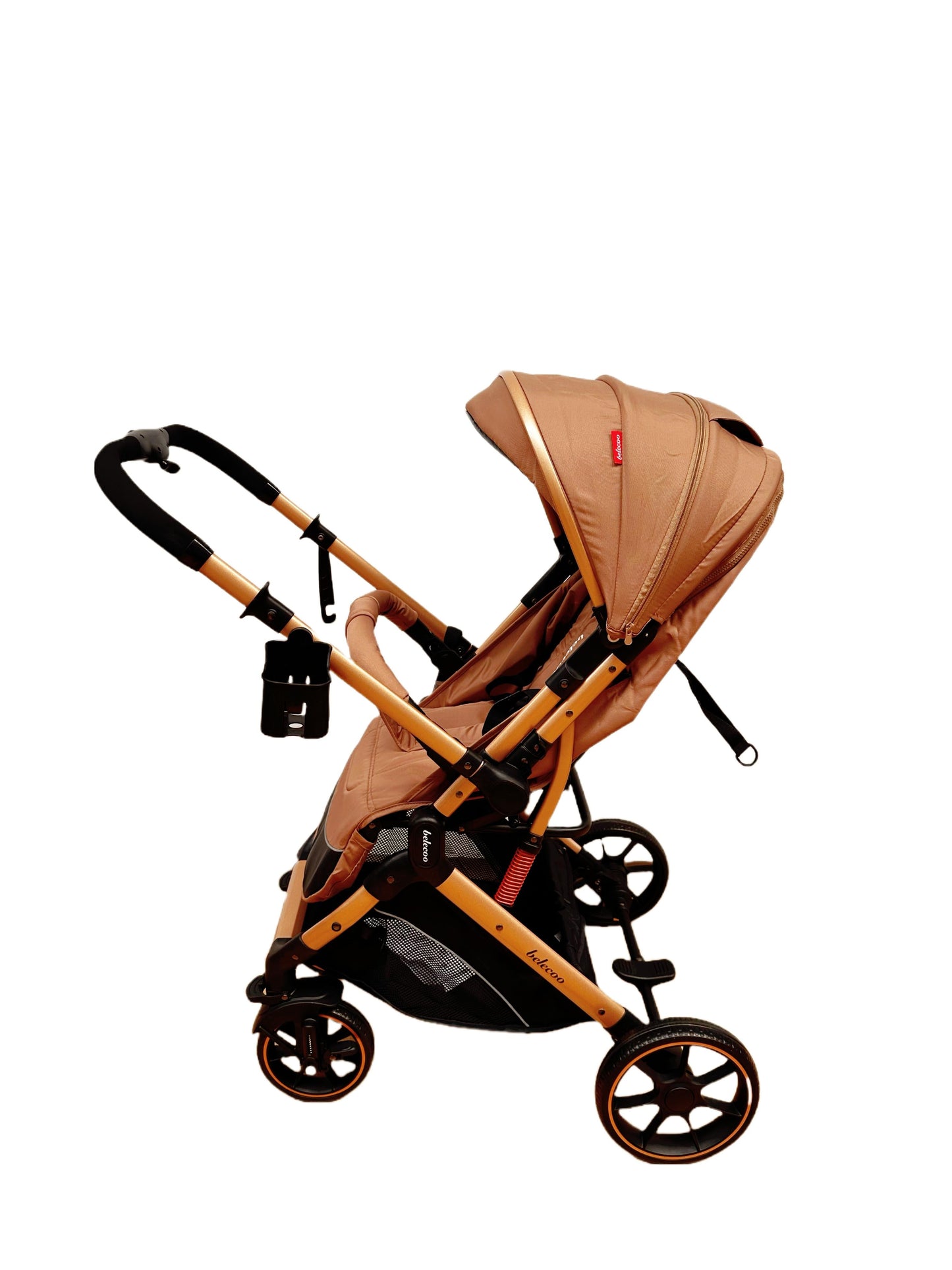 Carucior sport Belecoo, cu maner reversibil , pozitie somn, pliere tip troller, max 15 kg, 6-36 luni, BBDB1, BEJ
