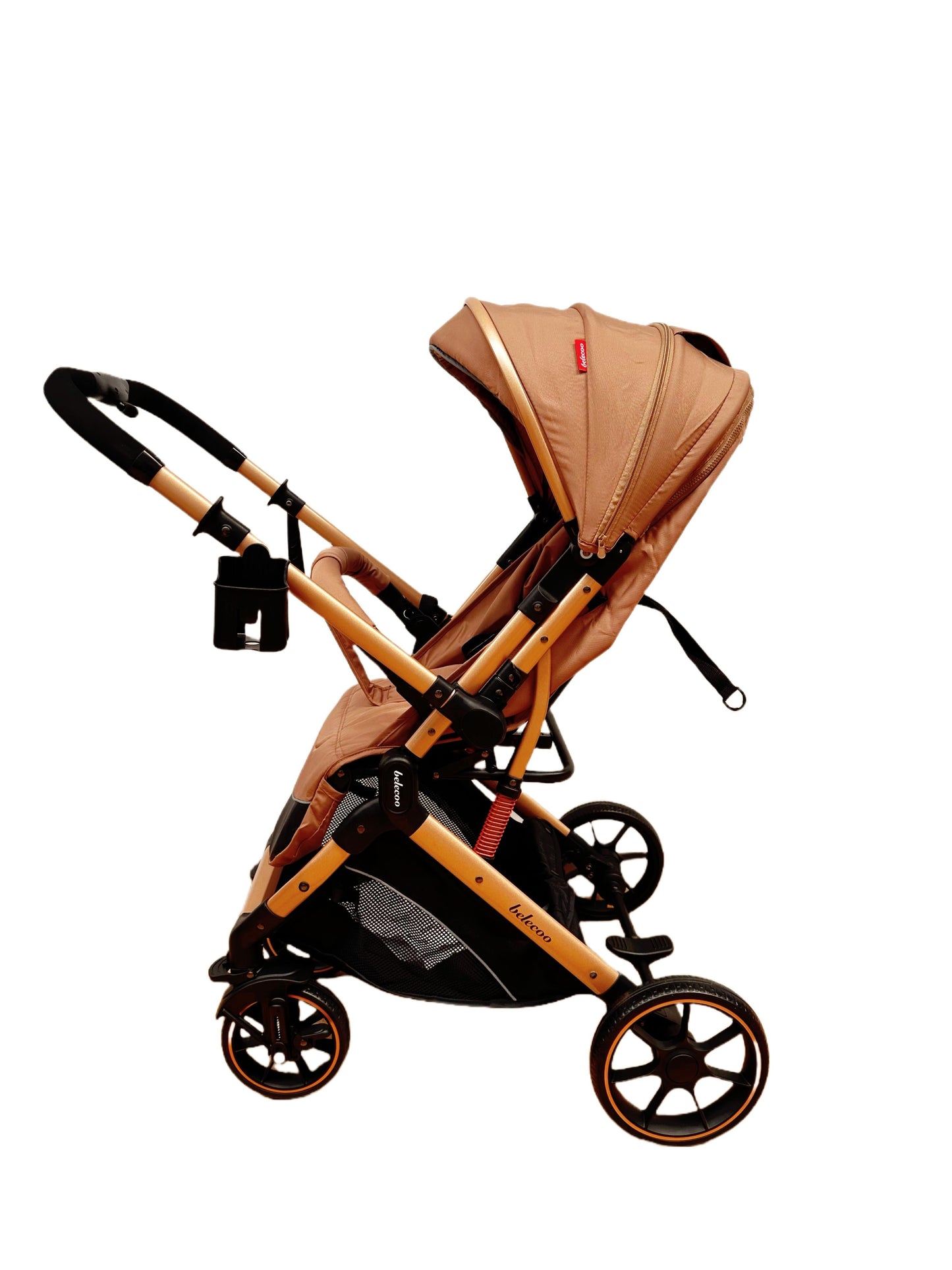 Carucior sport Belecoo, cu maner reversibil , pozitie somn, pliere tip troller, max 15 kg, 6-36 luni, BBDB1, BEJ