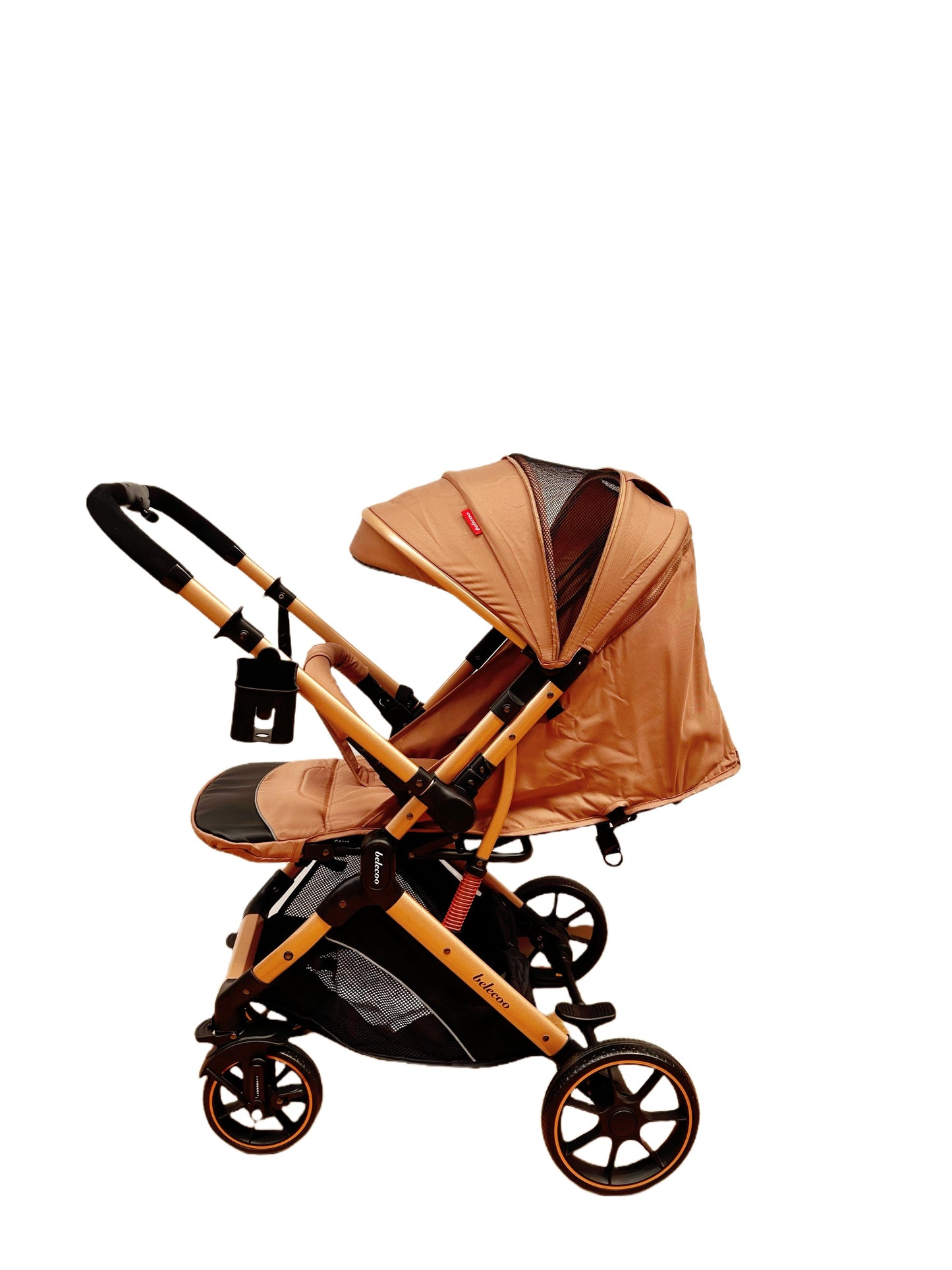 Carucior sport Belecoo, cu maner reversibil , pozitie somn, pliere tip troller, max 15 kg, 6-36 luni, BBDB1, BEJ