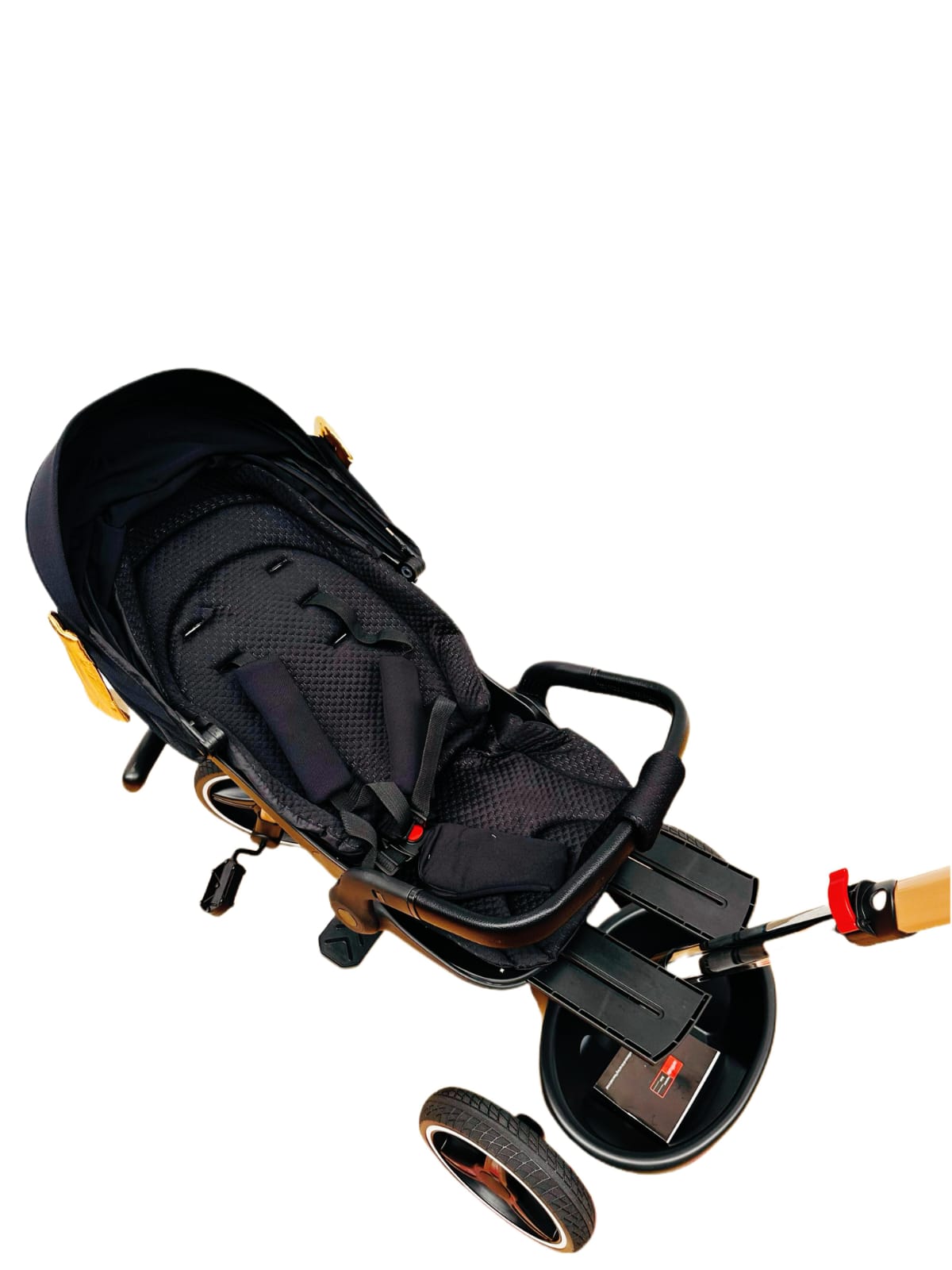 Tricicleta pentru copii, muzicala,cu pozitie de somn si scaunel reversibil, Bej Inchis