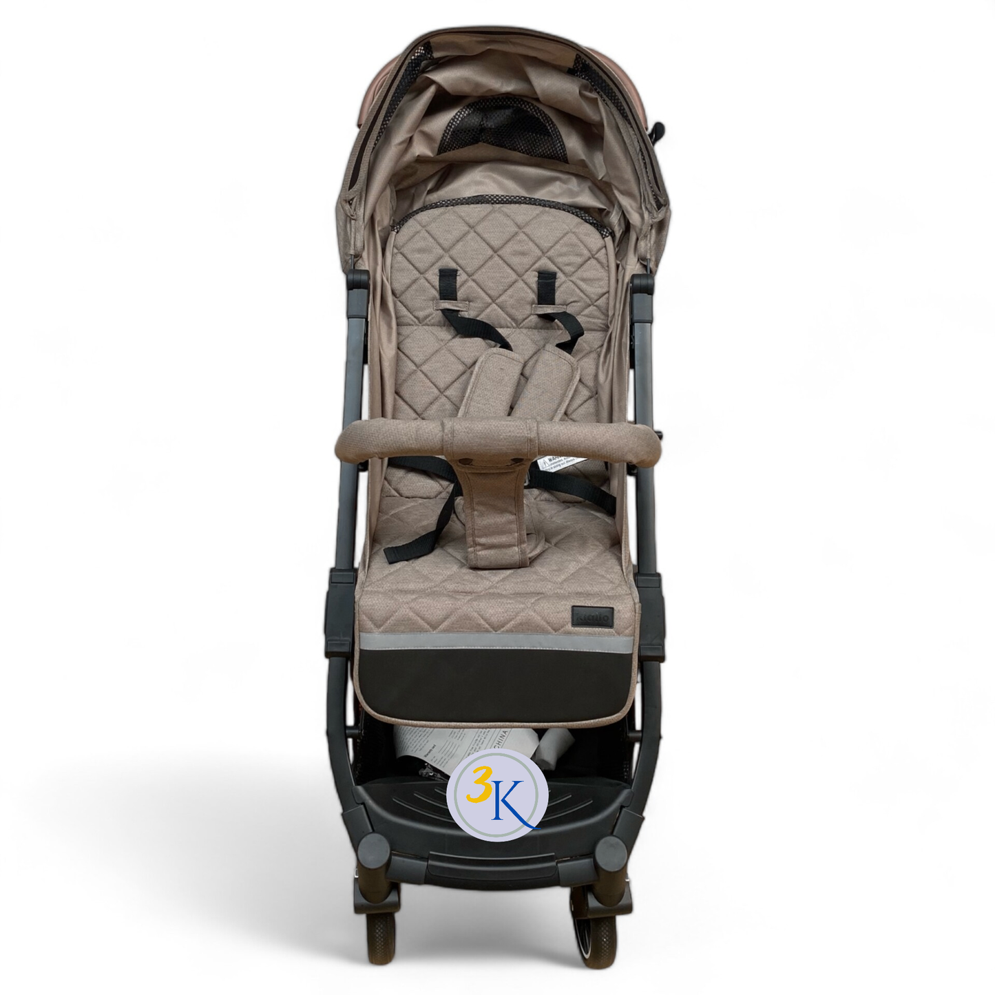 Carucior sport cu inchidere tip troler, copertina extra, pentru avion, culoare BEJ