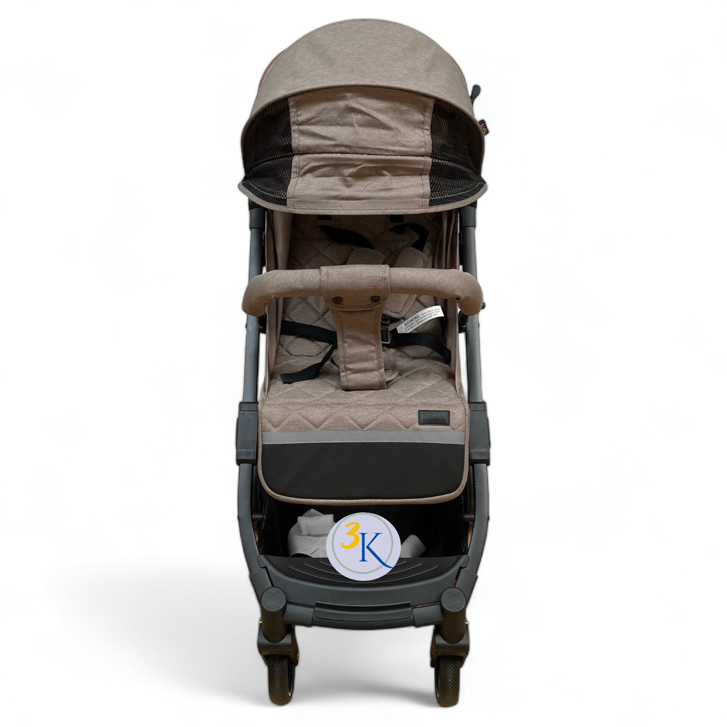 Carucior sport cu inchidere tip troler, copertina extra, pentru avion, culoare BEJ