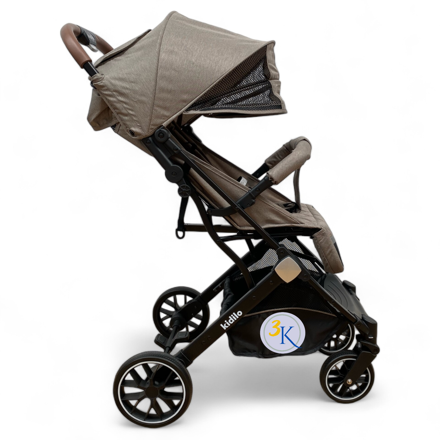 Carucior sport cu inchidere tip troler, copertina extra, pentru avion, culoare BEJ