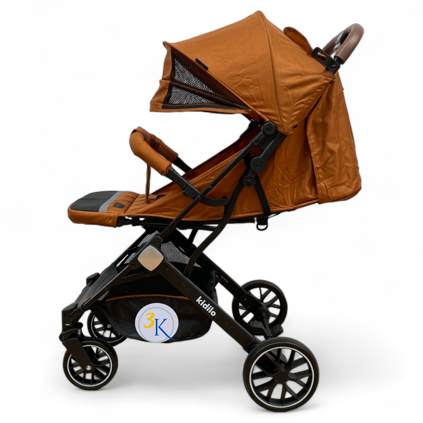 Carucior sport cu inchidere tip troler, copertina extra, pentru avion, culoare, ORANGE
