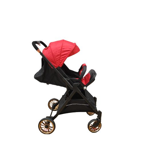 Carucior Sport tip troller cu maner reversibil si pozitie somn generoasa, rosu