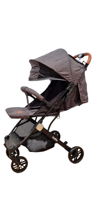 Carucior sport cu inchidere tip troler, copertina extra, pentru avion,culoare GRI