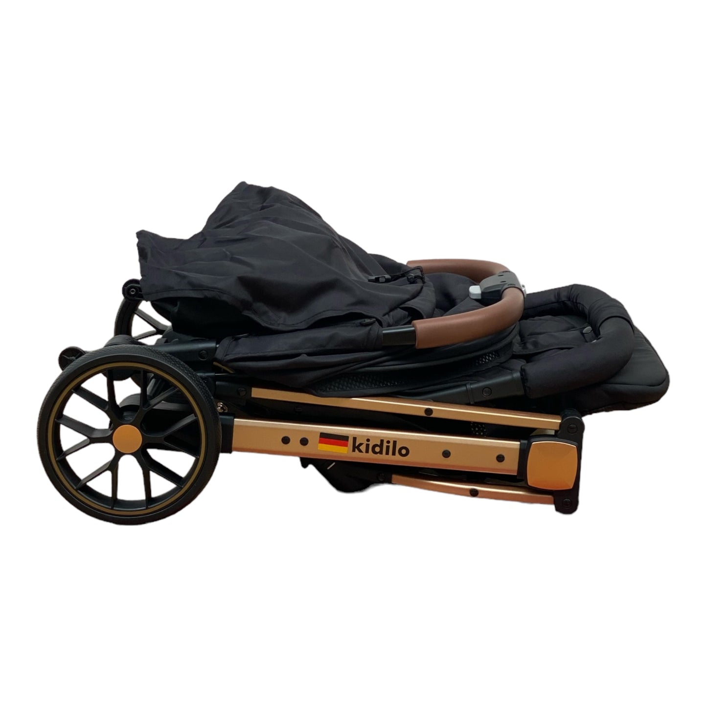 Carucior sport, cu inchidere compacta, sistem troller, pozitie somn si protectie vreme rece, GRI