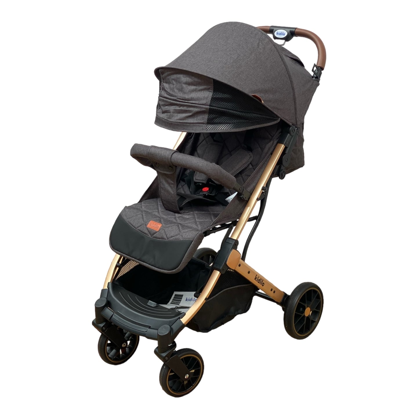 Carucior sport, cu inchidere compacta, sistem troller, pozitie somn si protectie vreme rece, GRI
