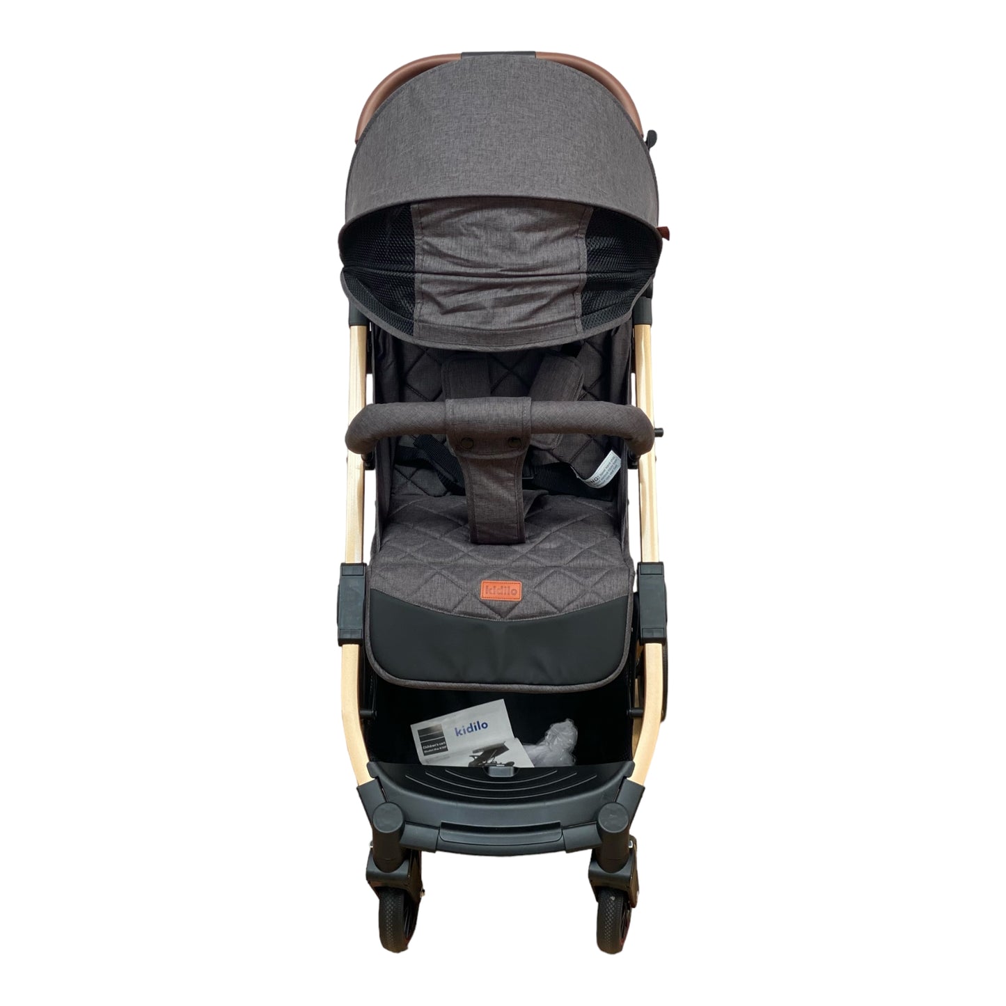 Carucior sport, cu inchidere compacta, sistem troller, pozitie somn si protectie vreme rece, GRI