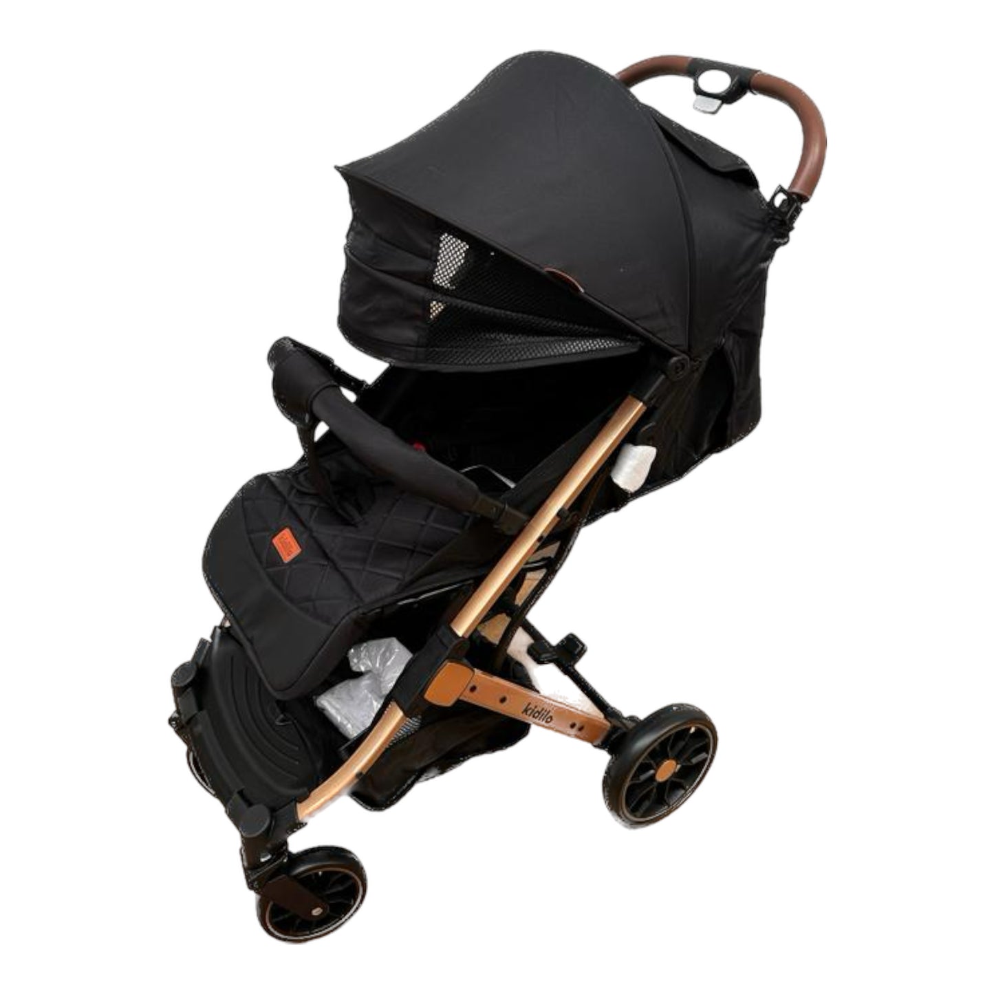Carucior sport, cu inchidere compacta, sistem troller, pozitie somn si protectie vreme rece, NEGRU