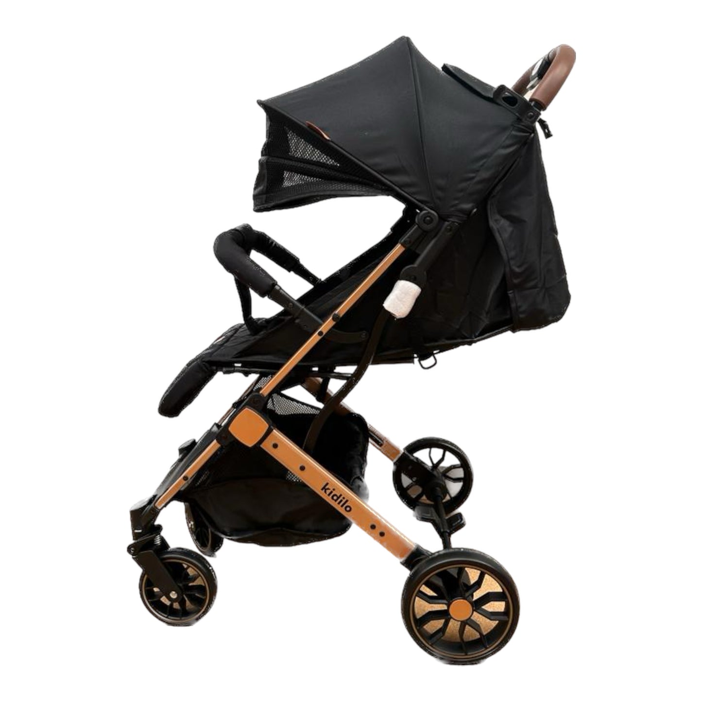 Carucior sport, cu inchidere compacta, sistem troller, pozitie somn si protectie vreme rece, NEGRU