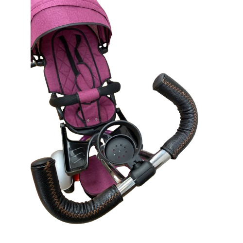 Tricicleta evolutiva, cu pozitie de somn, scaun rotativ si muzica distractiva, culoare mov,