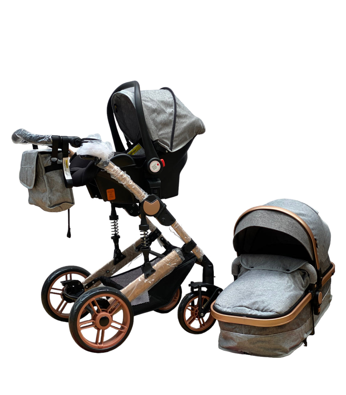Carucior Teknum , model 3in1 , 0-36 luni, transformabil, reversibil, ultrapliabil,  culoare GRI, TR_588_GRI