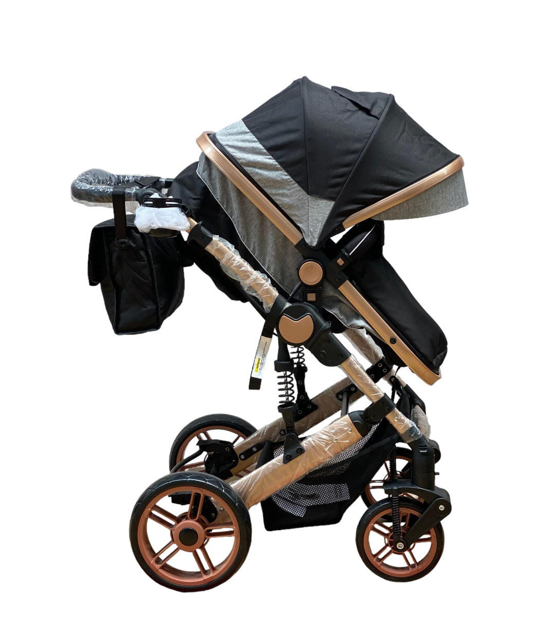 Carucior 3in1 Teknum , 0-36 luni, transformabil, reversibil, ultrapliabil,  culoare NEGRU, TR_588_BLACK