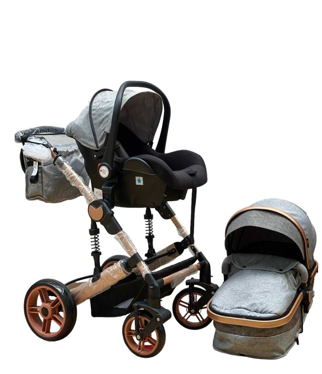 Carucior Teknum , model 3in1 , 0-36 luni, transformabil, reversibil, ultrapliabil,  culoare GRI, TR_588_GRI