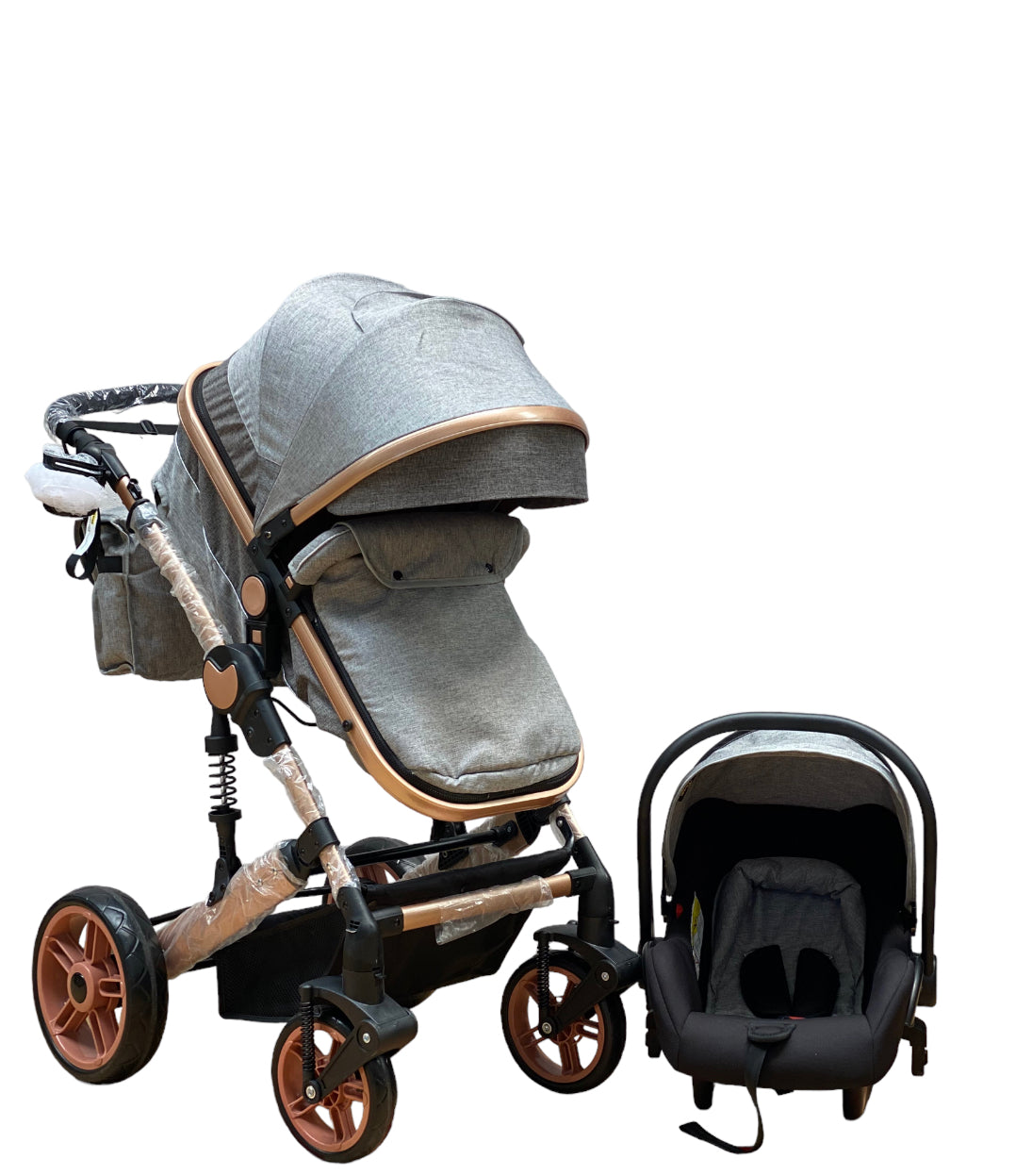 Carucior Teknum , model 3in1 , 0-36 luni, transformabil, reversibil, ultrapliabil,  culoare GRI, TR_588_GRI