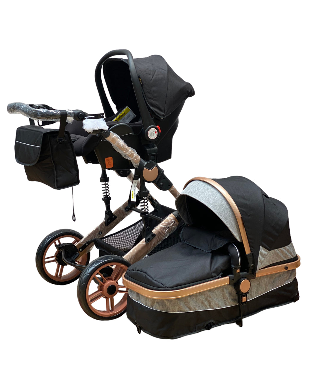 Carucior 3in1 Teknum , 0-36 luni, transformabil, reversibil, ultrapliabil,  culoare NEGRU, TR_588_BLACK