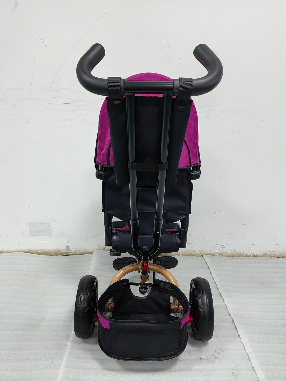 Tricicleta cu pozitie de somn, scaun rotativ si muzica distractiva, Mov 5099NWM