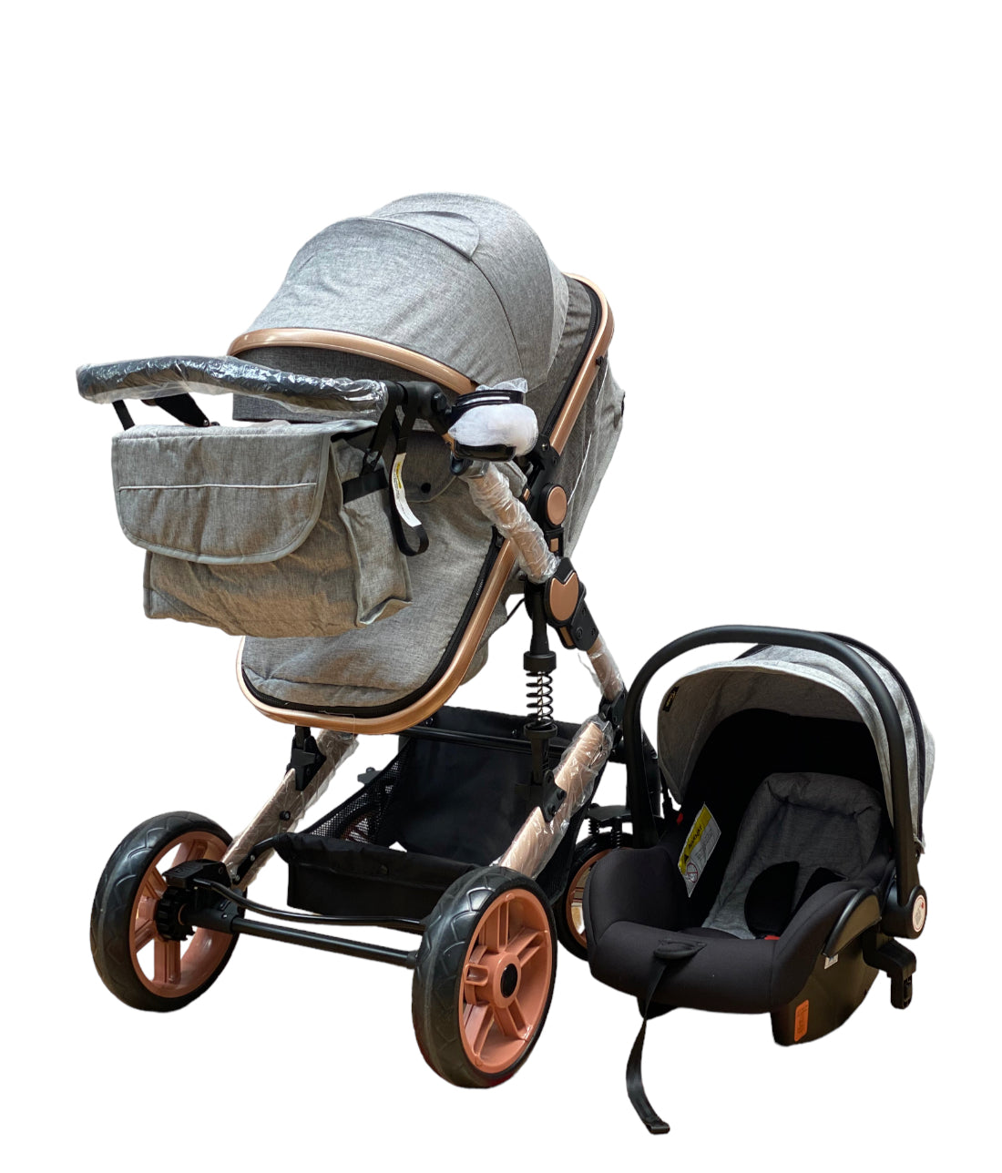 Carucior Teknum , model 3in1 , 0-36 luni, transformabil, reversibil, ultrapliabil,  culoare GRI, TR_588_GRI