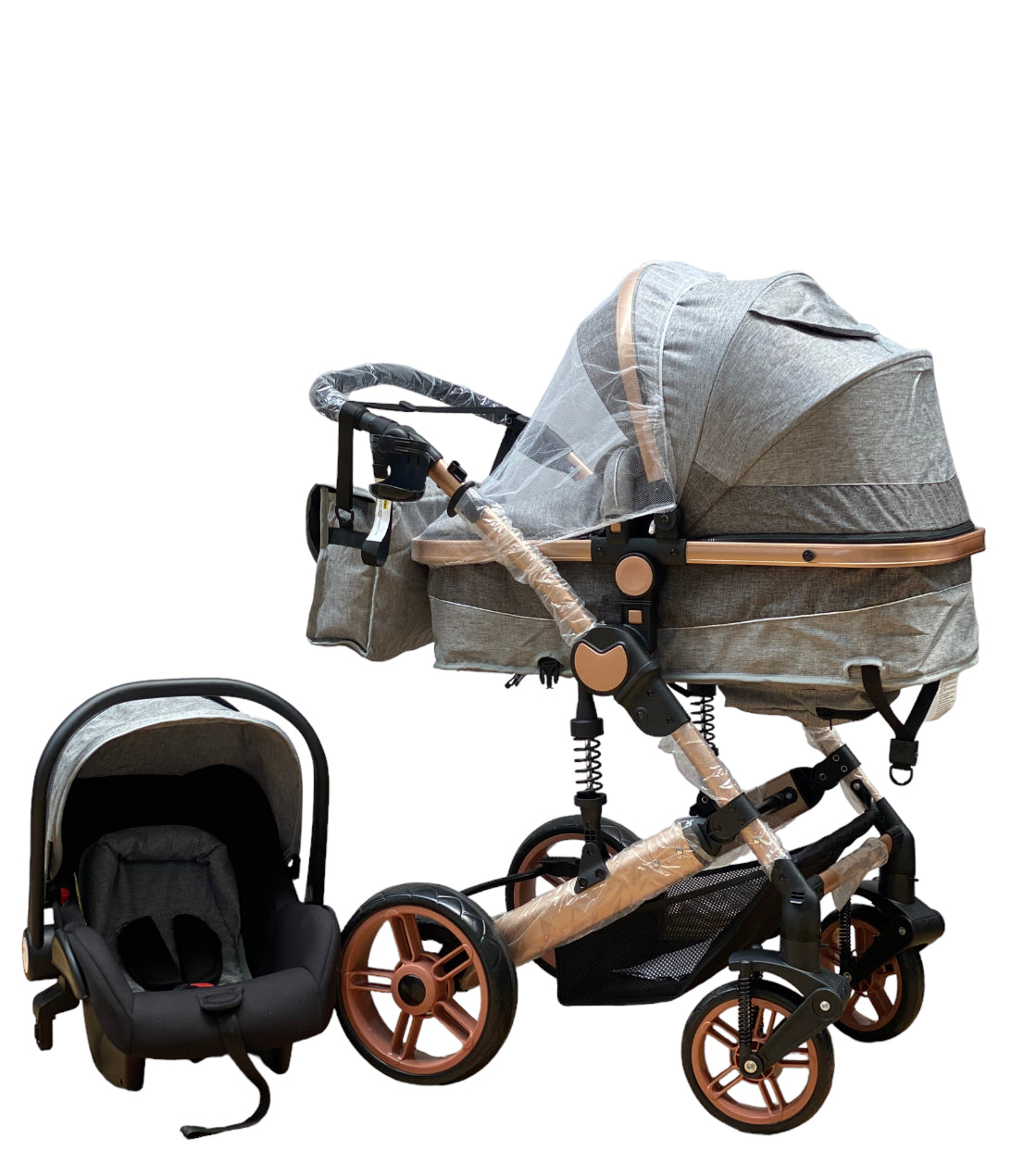 Carucior Teknum , model 3in1 , 0-36 luni, transformabil, reversibil, ultrapliabil,  culoare GRI, TR_588_GRI