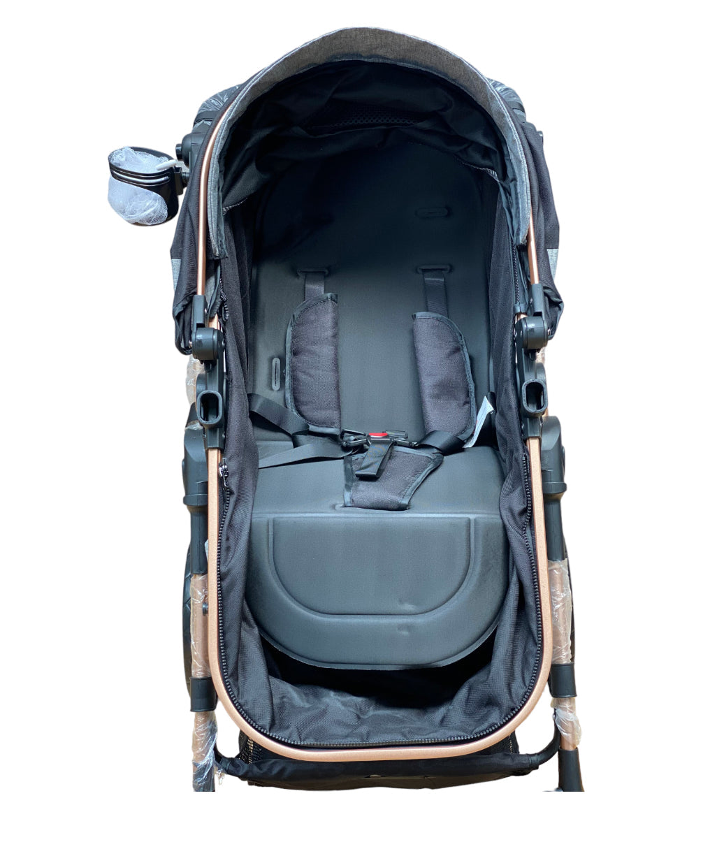 Carucior 3in1 Teknum , 0-36 luni, transformabil, reversibil, ultrapliabil,  culoare NEGRU, TR_588_BLACK
