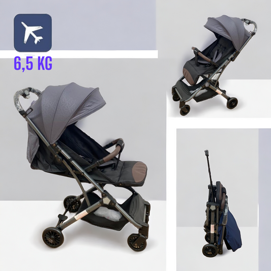 Carucior sport  troler ,cu pozitie somn si  protectie insecte, gri