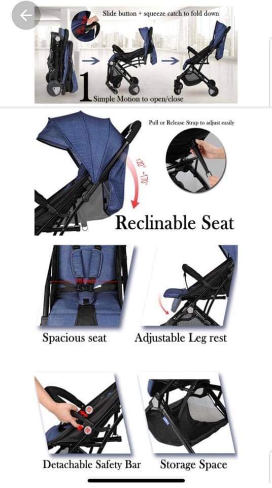 Carucior sport  troler ,cu pozitie somn si  protectie insecte, gri