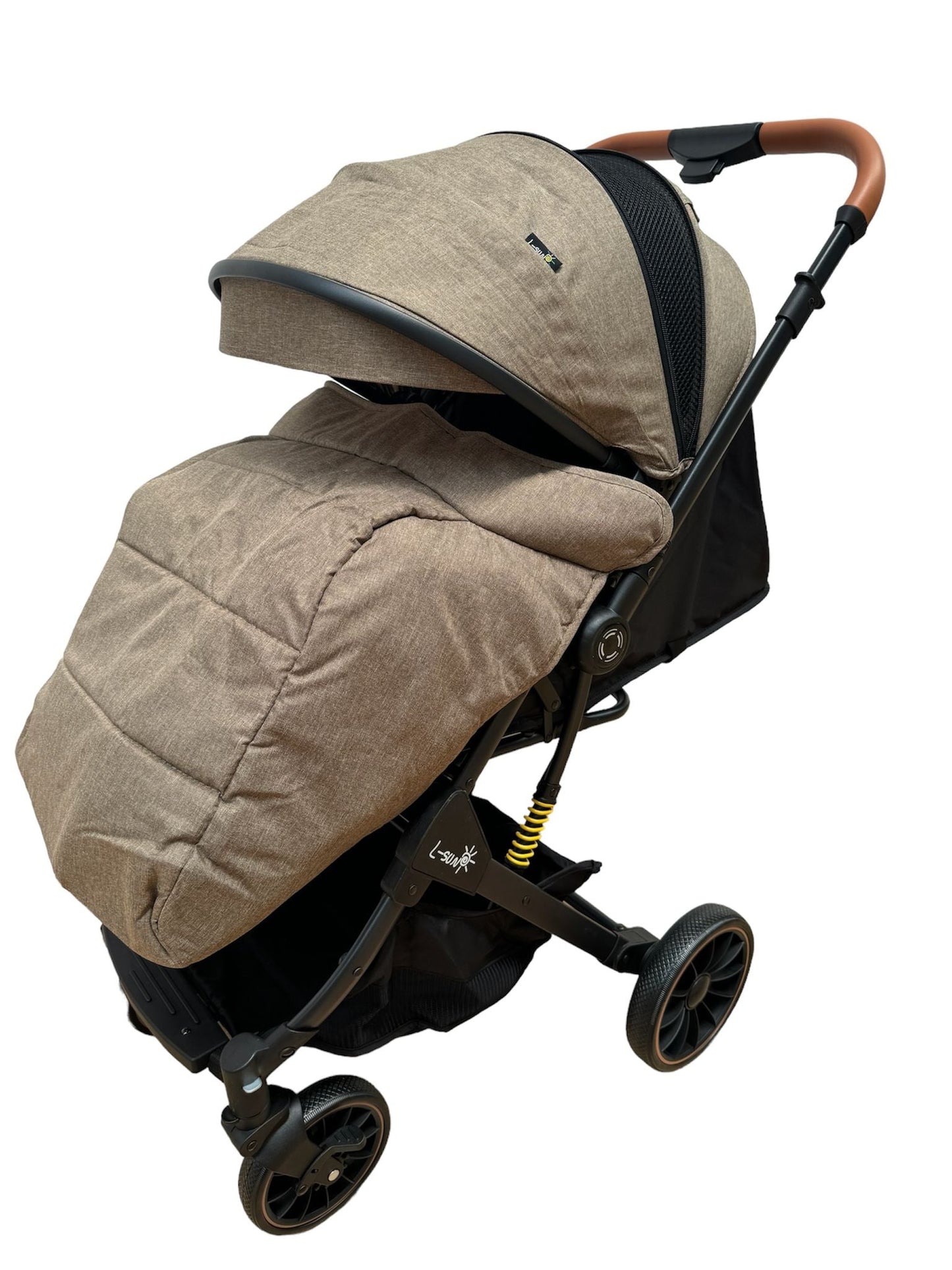 Carucior sport cu maner reversibil , pozitie somn, pliere tip troller, 6-36 luni,  culoare bej