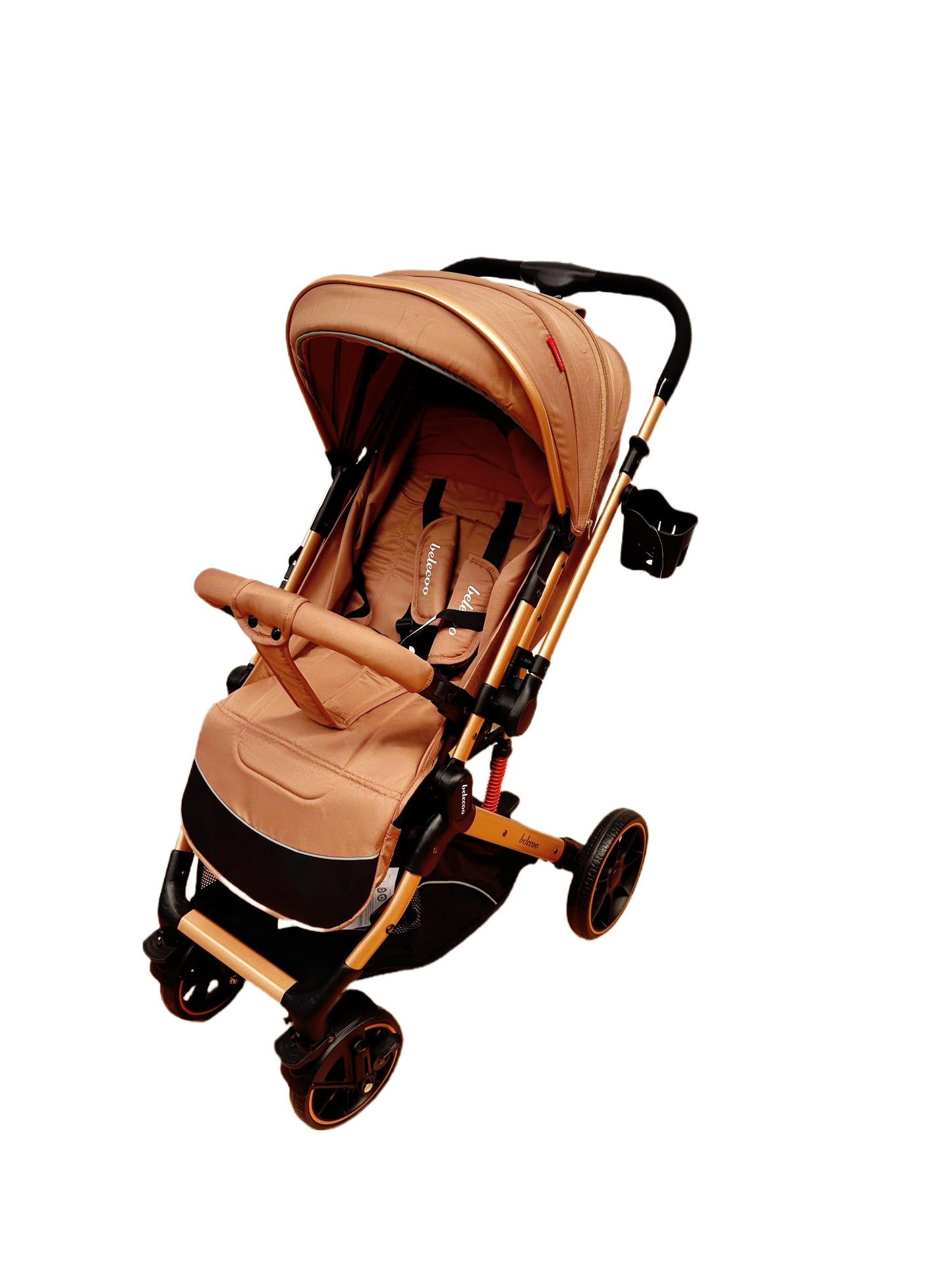 Carucior sport Belecoo,  cu maner reversibil , pozitie somn, pliere tip troller, max 15 kg, 6-36 luni, BBDB1, BEJ