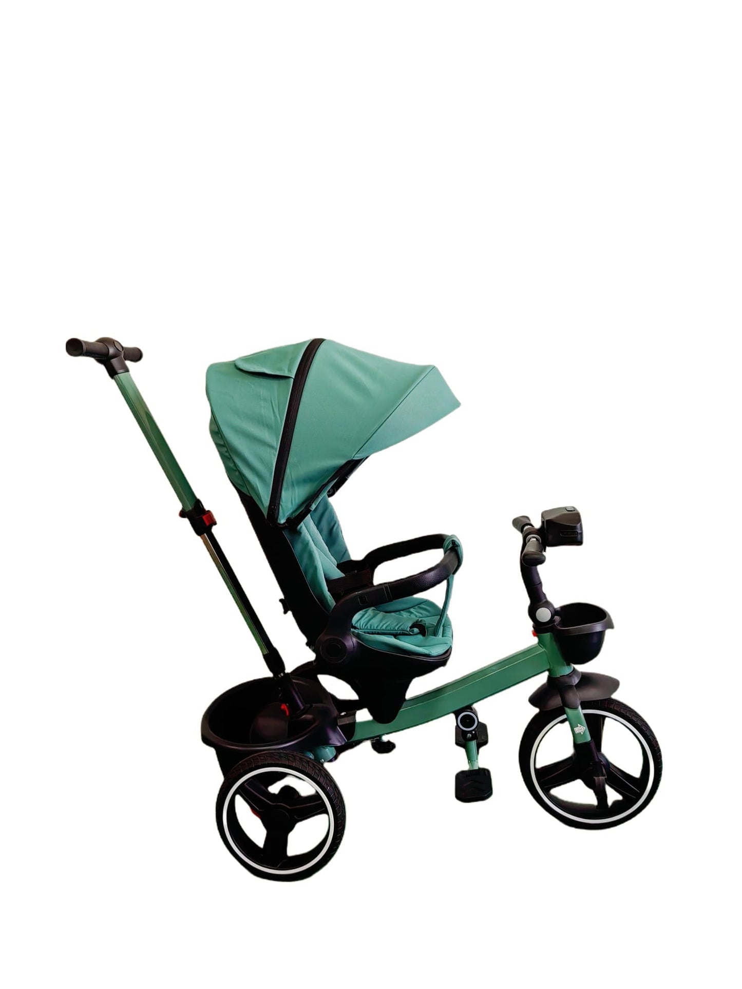 Tricicleta pentru copii, muzicala,cu pozitie de somn si scaunel reversibil, VERDE MENTA