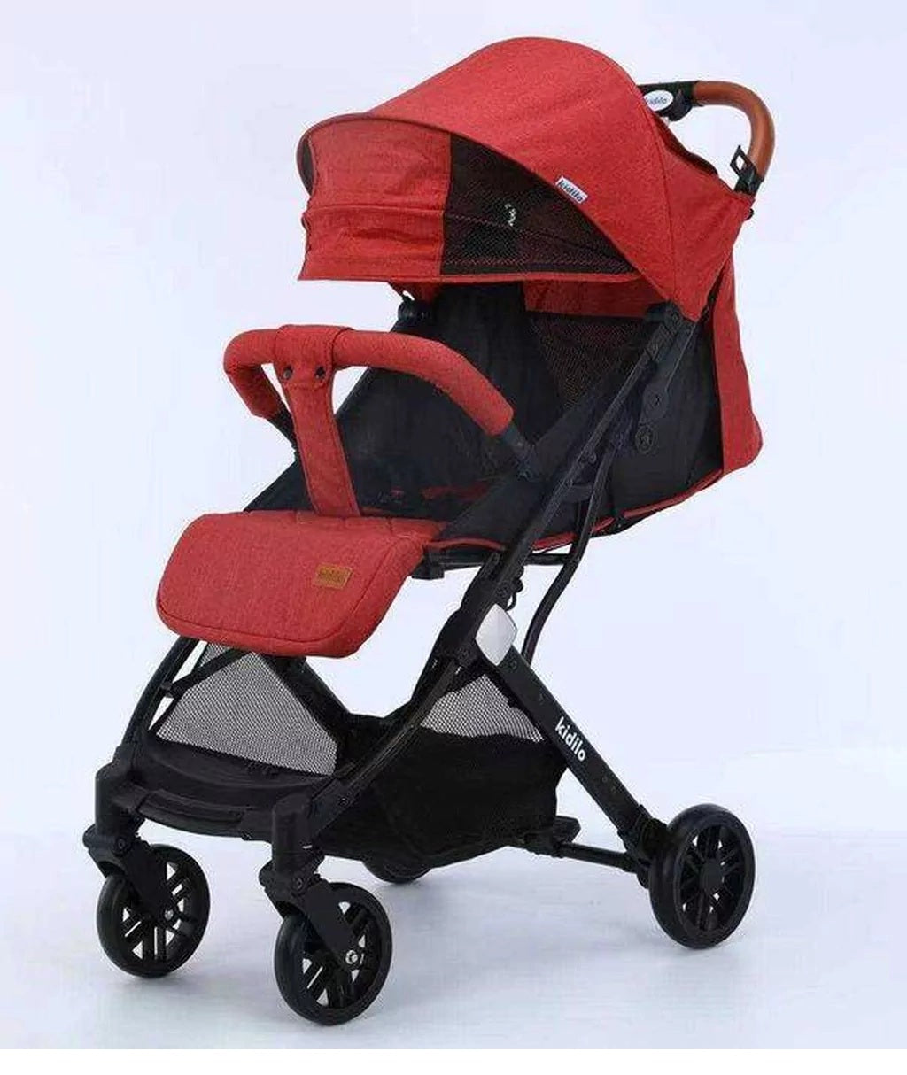 Carucior sport cu inchidere tip troler, copertina extra, pentru avion,culoare ROSU