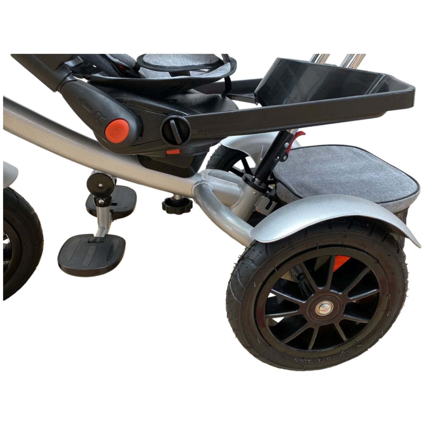 Tricicleta evolutiva, cu pozitie de somn, scaun rotativ si muzica distractiva, culoare mov,