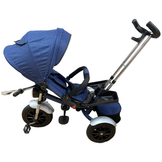 Tricicleta evolutiva, cu pozitie somn, scaun rotativ, muzica si lumini, culoare albastru,