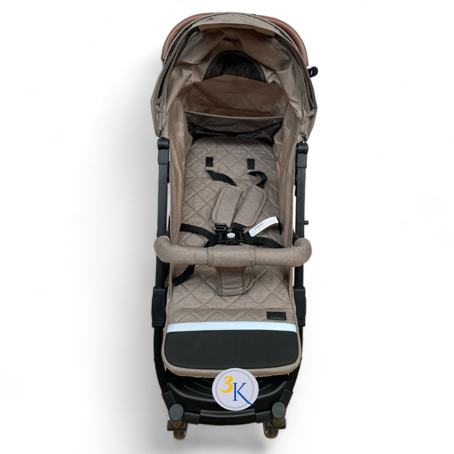 Carucior sport cu inchidere tip troler, copertina extra, pentru avion, culoare BEJ