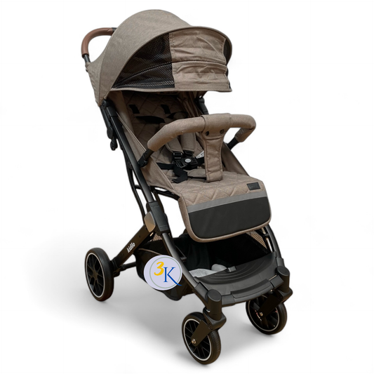 Carucior sport cu inchidere tip troler, copertina extra, pentru avion, culoare BEJ