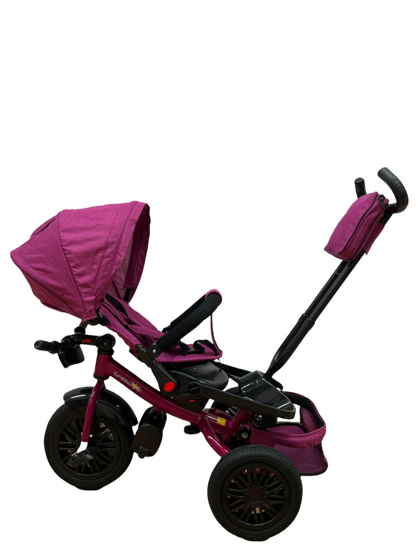 Tricicleta cu roti cauciuc,  pozitie de somn, scaun rotativ si muzica distractiva, MOV 6088TR ,
